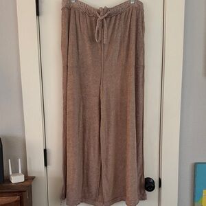 Cozy Brown Wide-Leg Pants